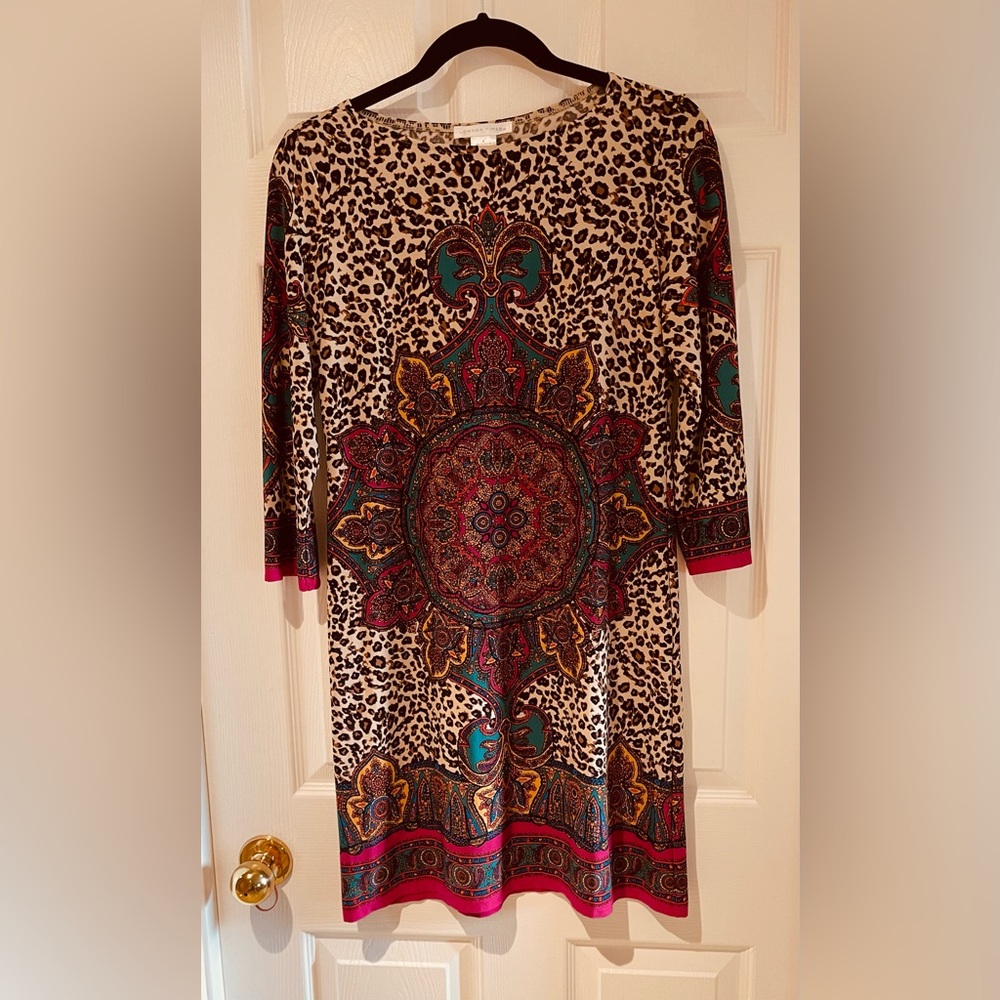 London Times Multicolor Long Sleeve Dress